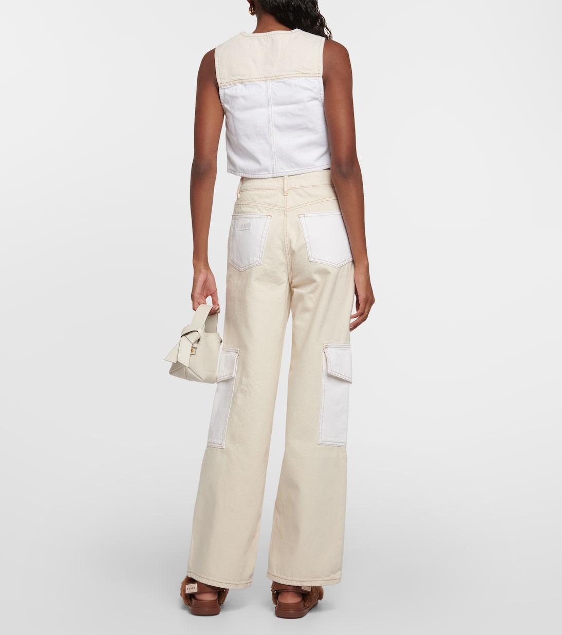 Cropped denim vest | Ganni