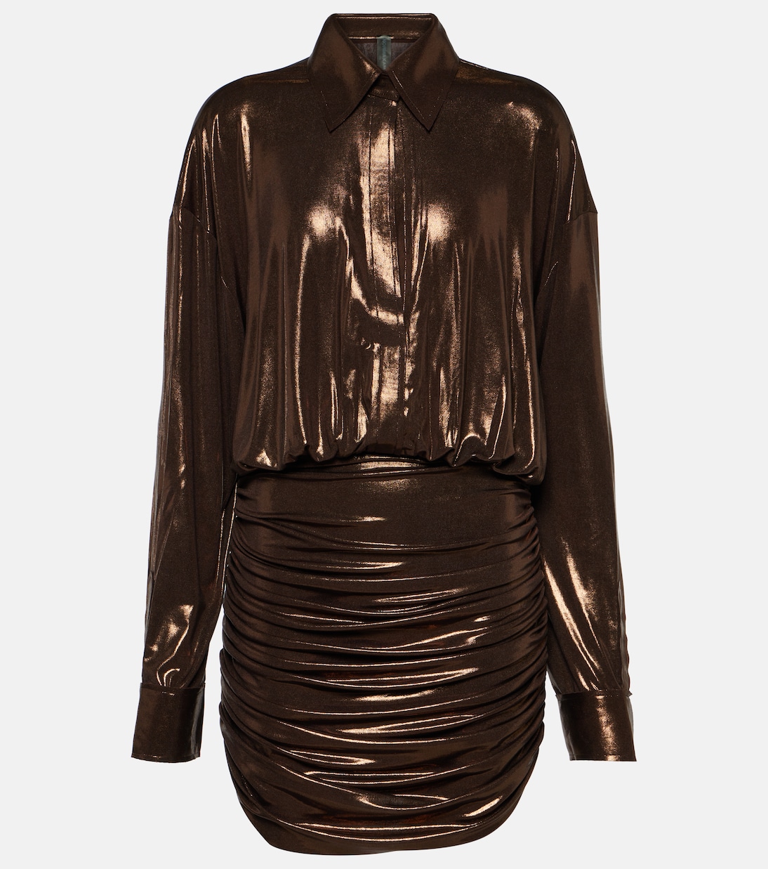 Draped metallic minidress | Norma Kamali