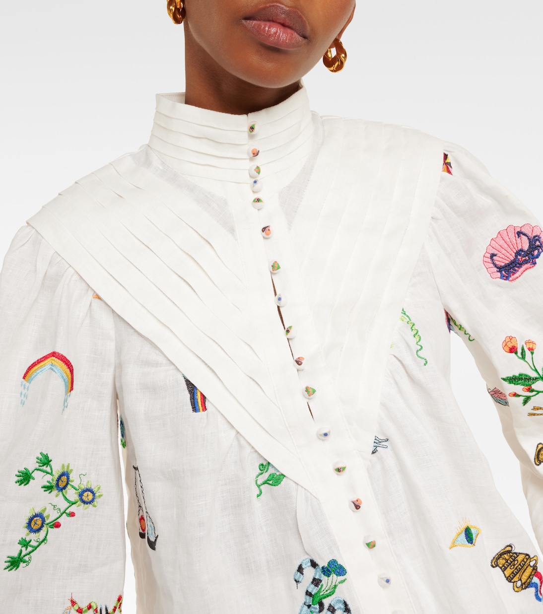 Blouse Atticus brodée en lin | Alémais
