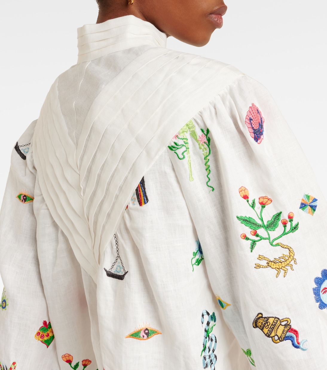 Blouse Atticus brodée en lin | Alémais