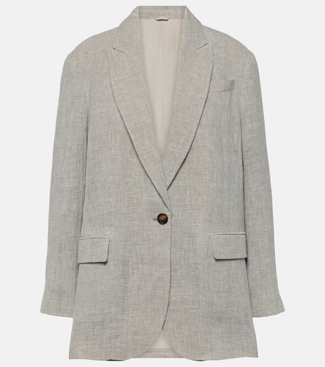 Blazer oversized de mezcla de lino | Brunello Cucinelli