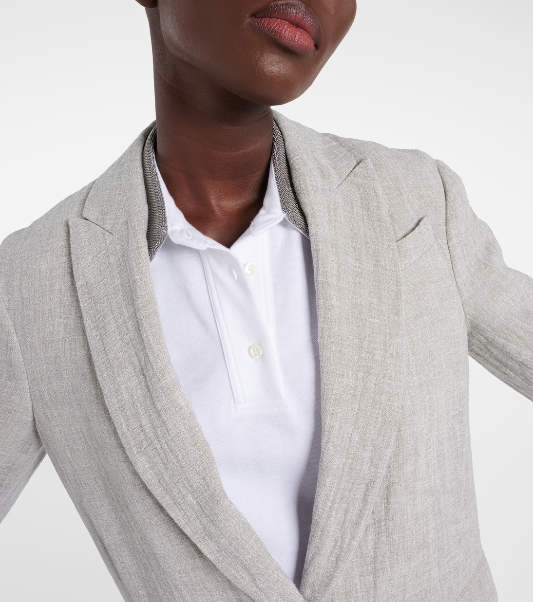 Blazer oversized de mezcla de lino | Brunello Cucinelli