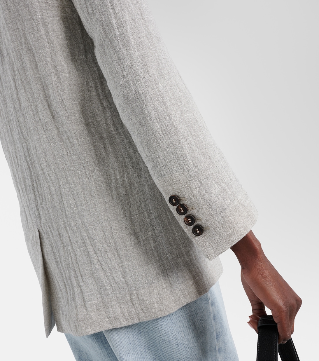 Blazer oversized de mezcla de lino | Brunello Cucinelli
