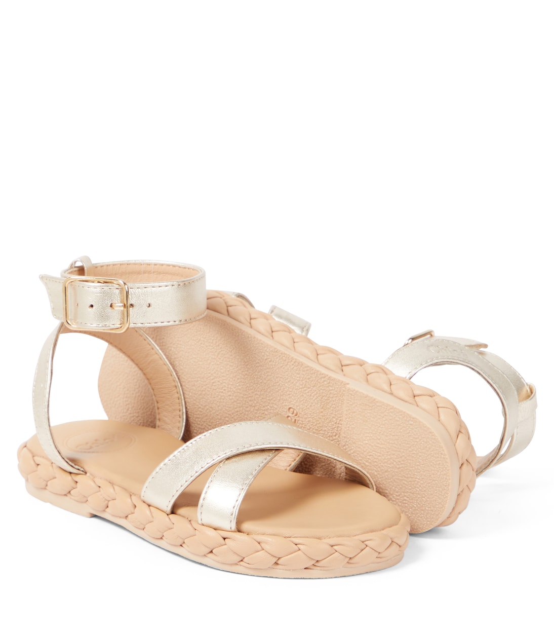Sandali in pelle metallizzata | Chloé Kids