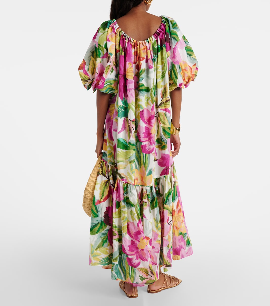 Maxikleid Painted Flowers aus einem Baumwollgemisch | Farm Rio
