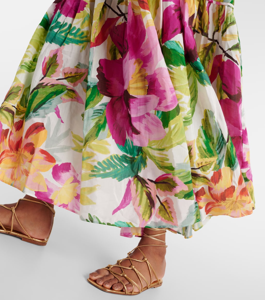Maxikleid Painted Flowers aus einem Baumwollgemisch | Farm Rio