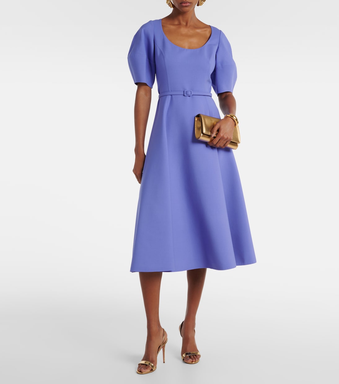 Robe midi en laine mélangée | Oscar de la Renta