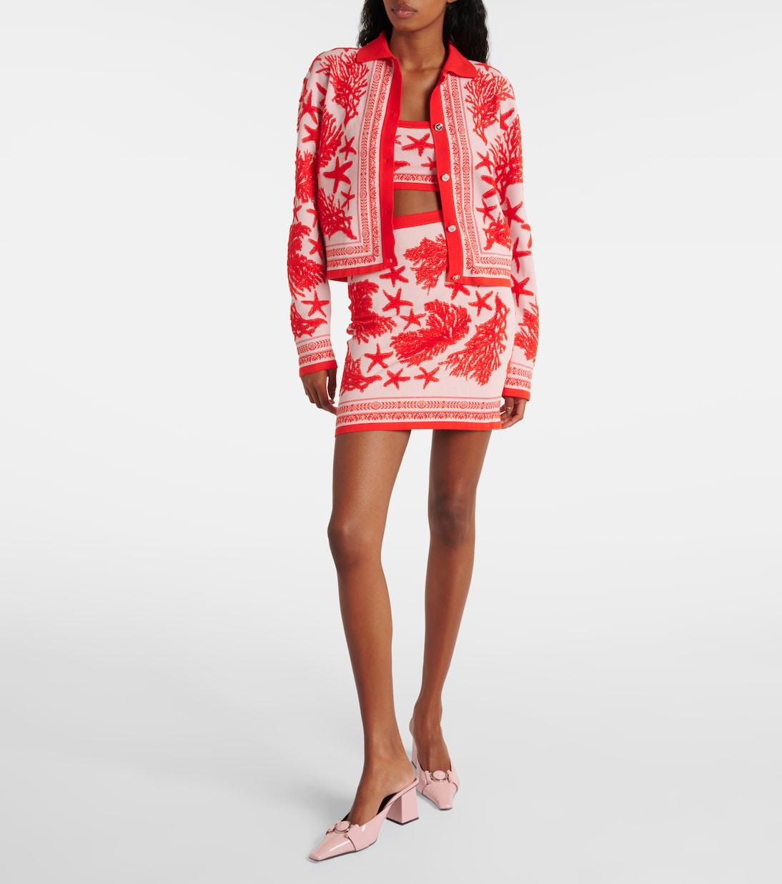 Top cropped in misto cotone | Versace