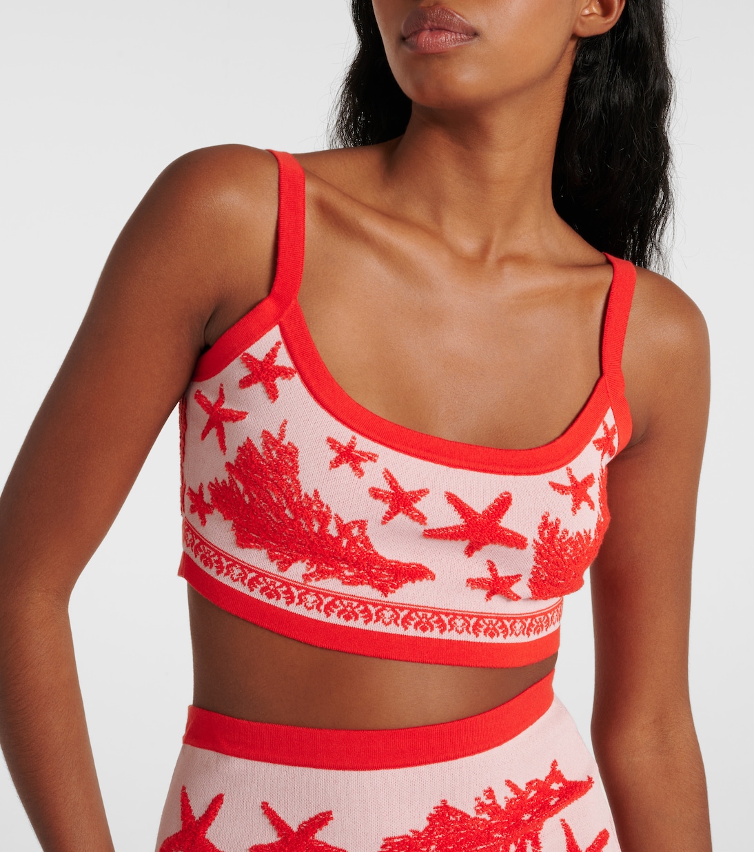 Top cropped in misto cotone | Versace