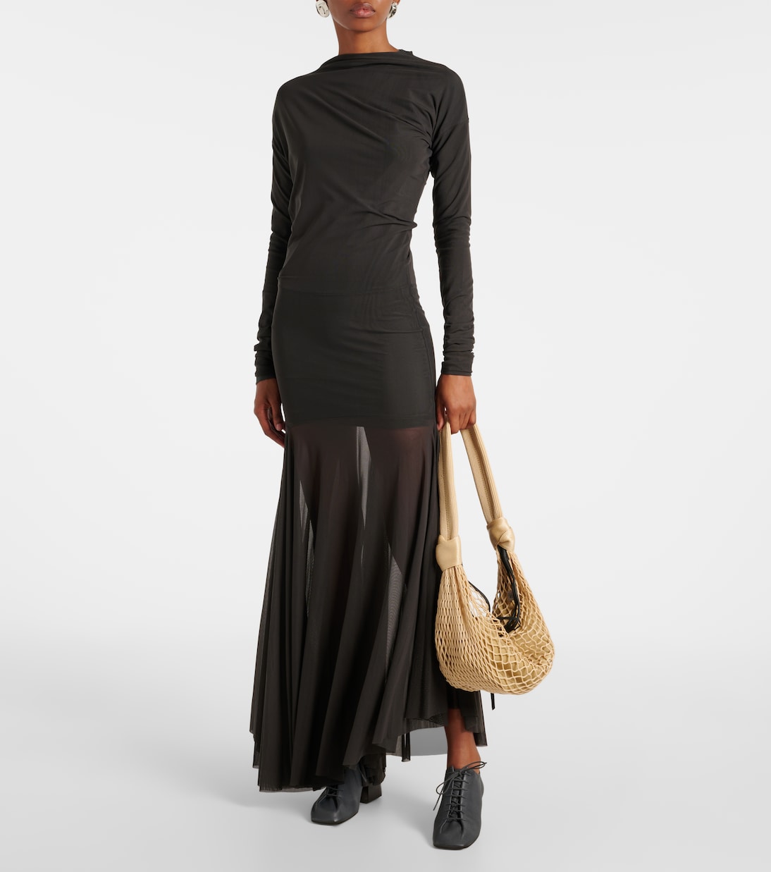 X Filt Tote Croissant mit Leder | Lemaire