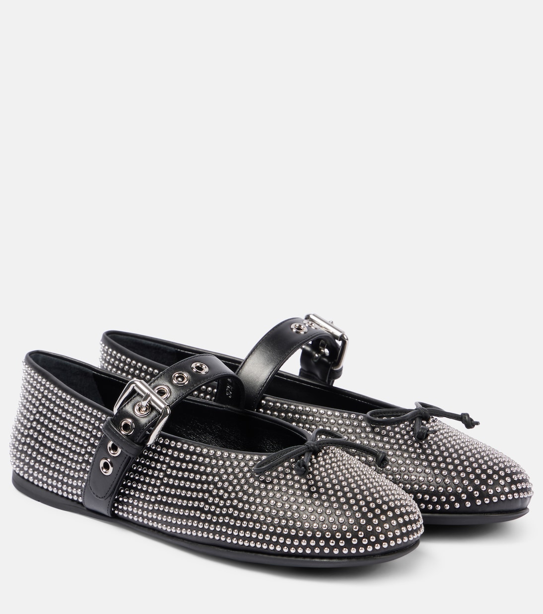 Verzierte Ballerinas aus Leder | Miu Miu