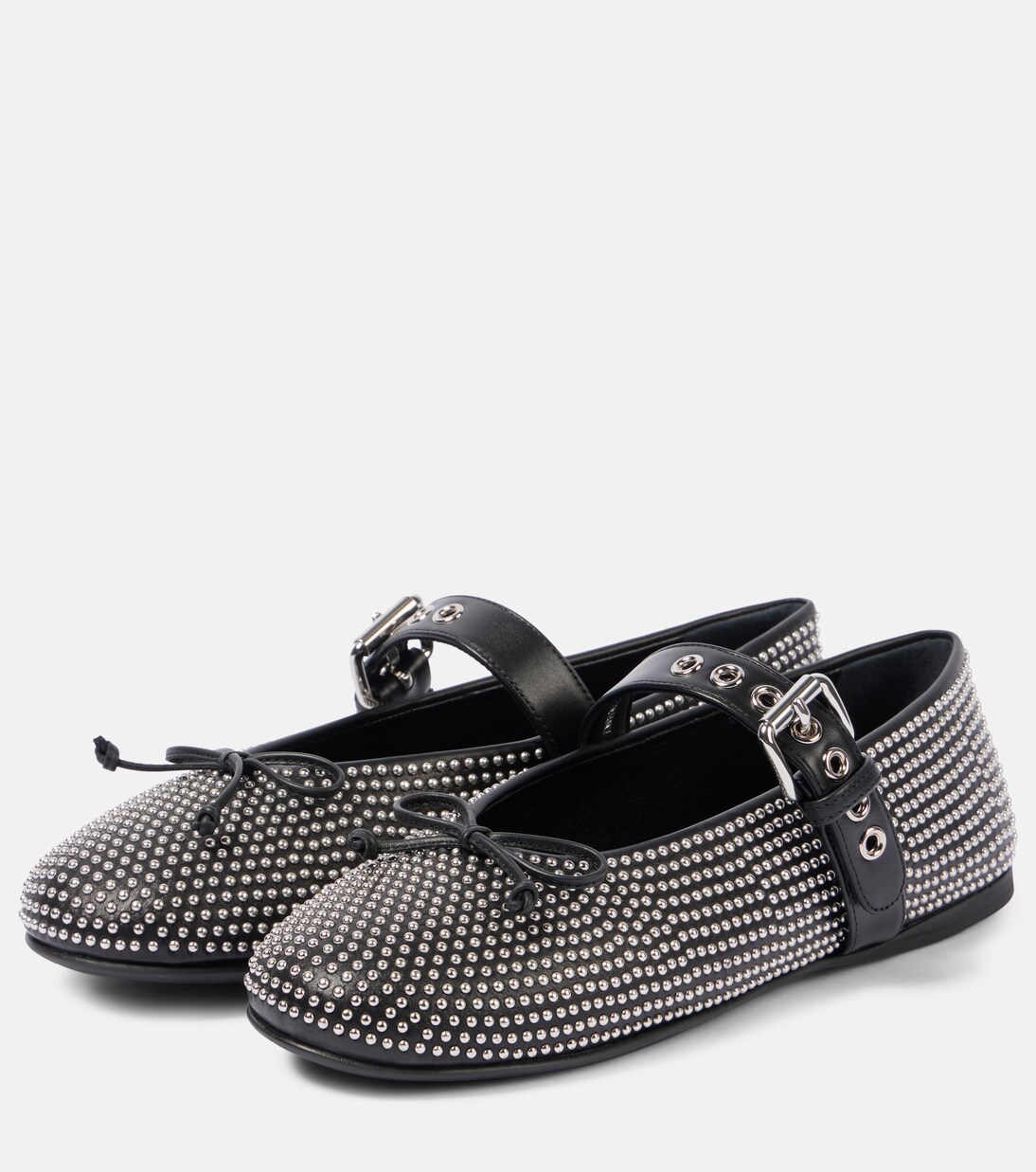 Verzierte Ballerinas aus Leder | Miu Miu