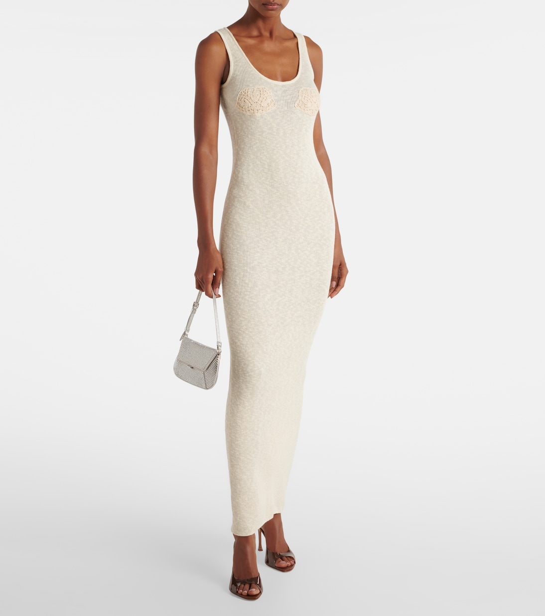 Vestido largo de croché de lino y algodón | Magda Butrym