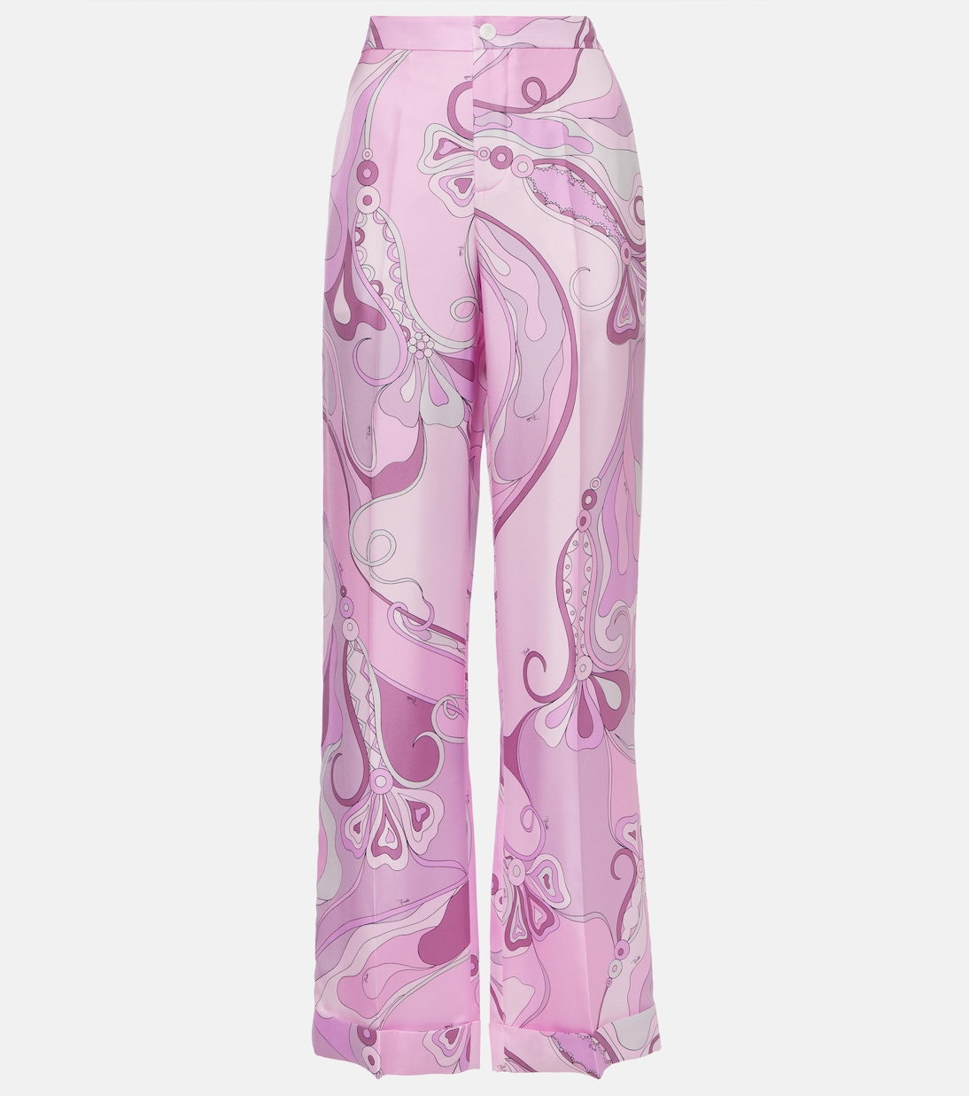 Pantaloni a gamba larga Orchidee in twill di seta | Pucci