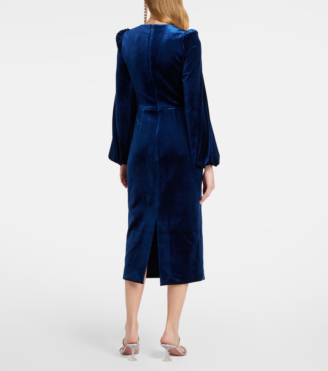 Abito midi in velluto con cristalli | Rebecca Vallance