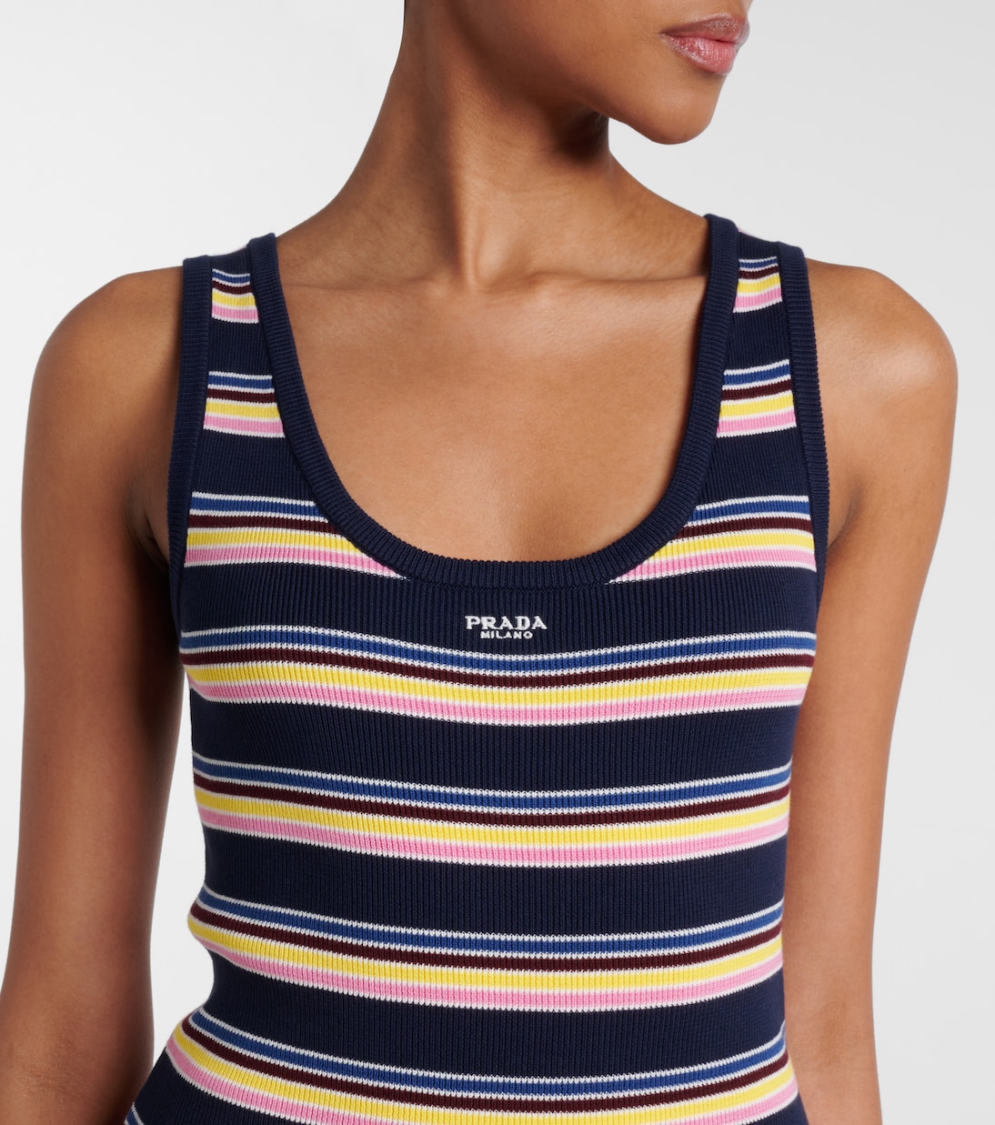 Abito in cotone a righe | Prada