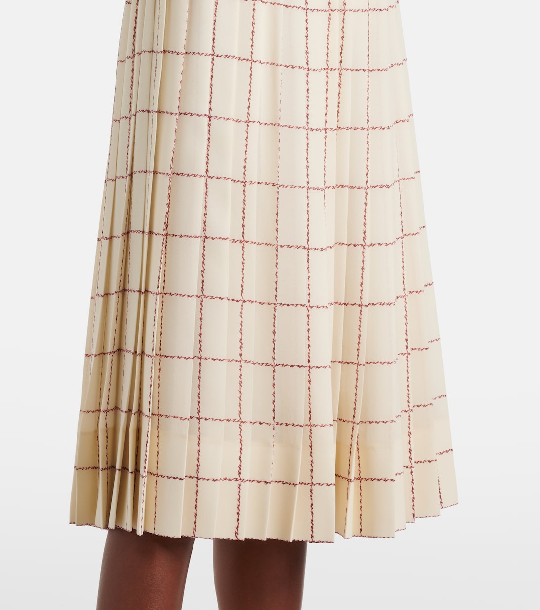 Falda midi Clea en sablé de seda plisada | Loro Piana