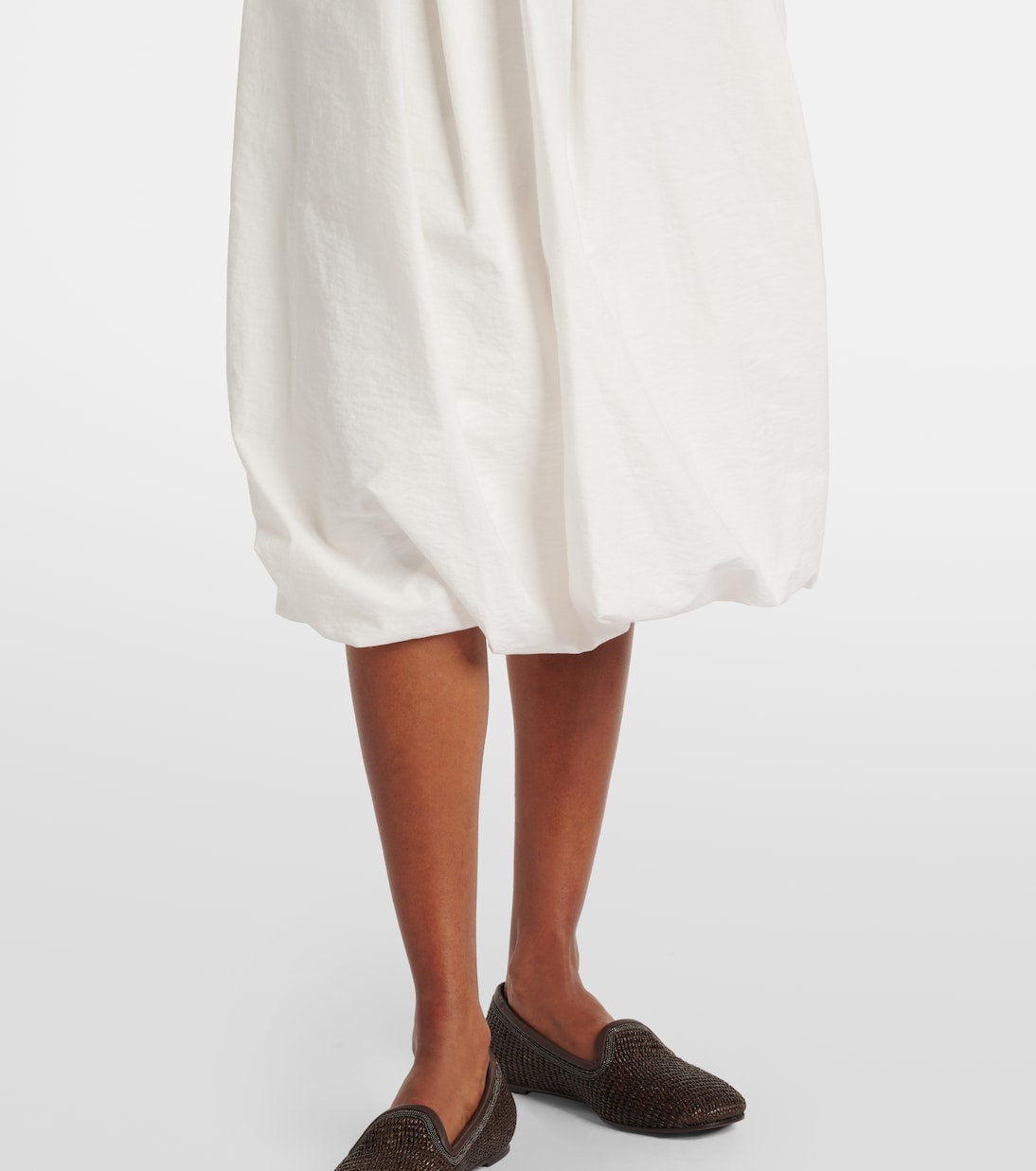 Gonna midi in misto cotone | Brunello Cucinelli