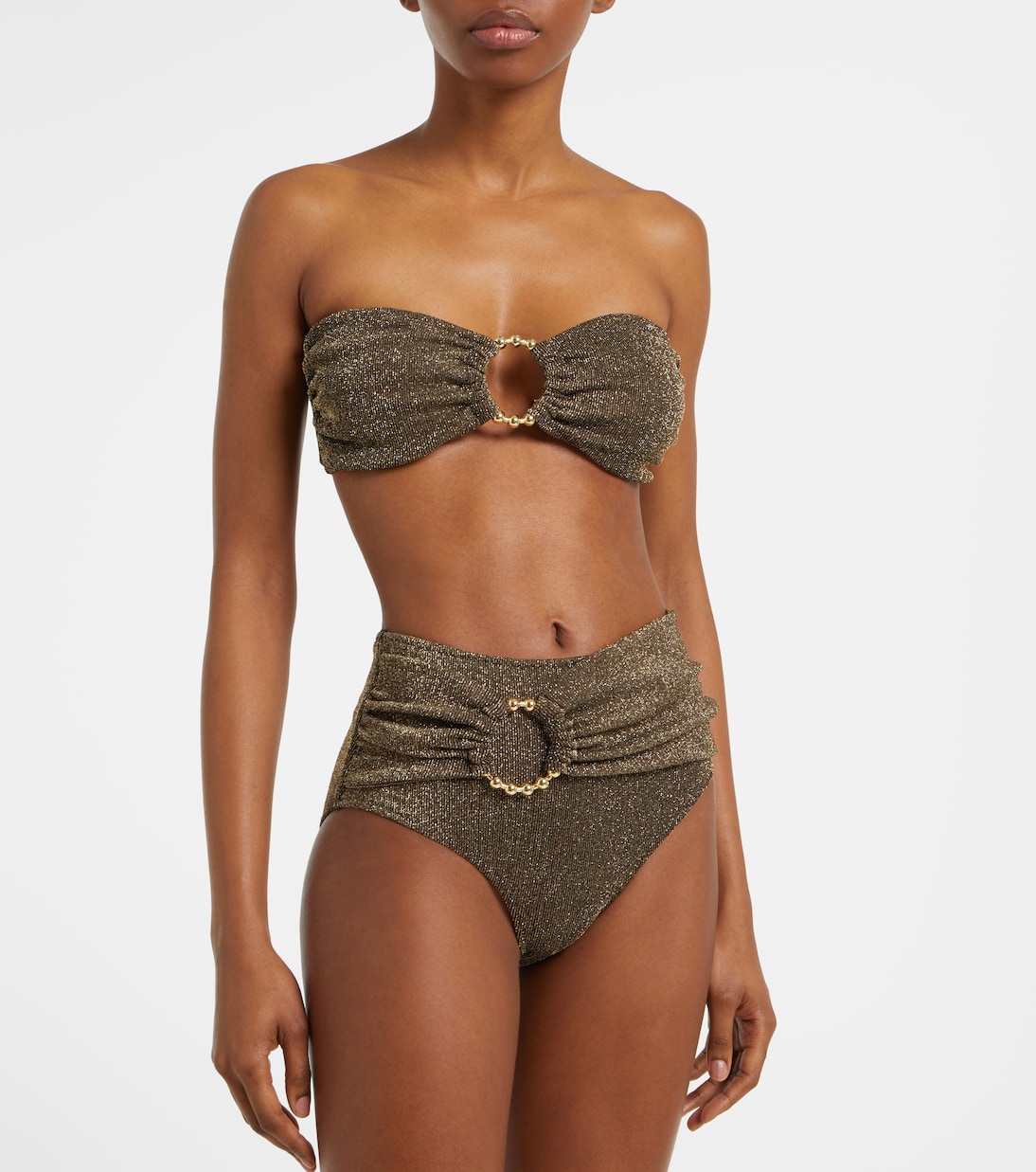 Top bikini a fascia Carlotta in lamé | Alexandra Miro