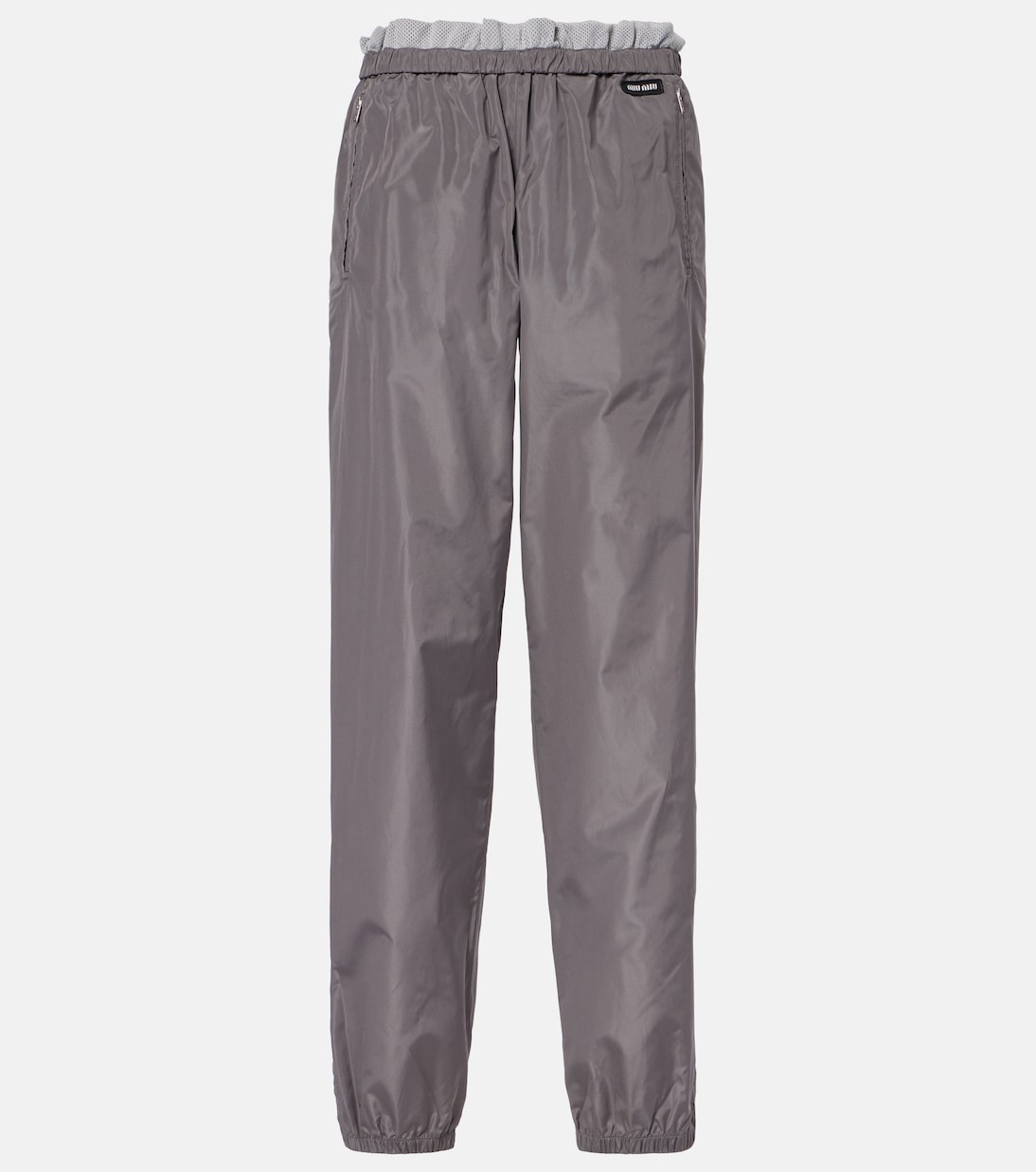 Mesh-trimmed technical straight pants | Miu Miu