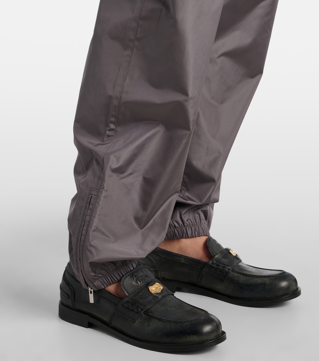 Mesh-trimmed technical straight pants | Miu Miu