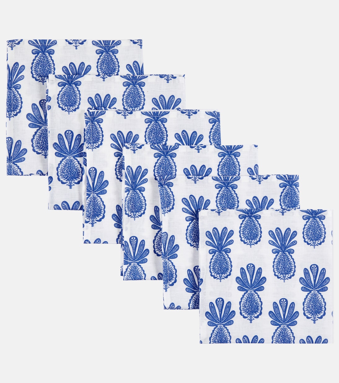 Large set of 6 printed linen napkins | La DoubleJ