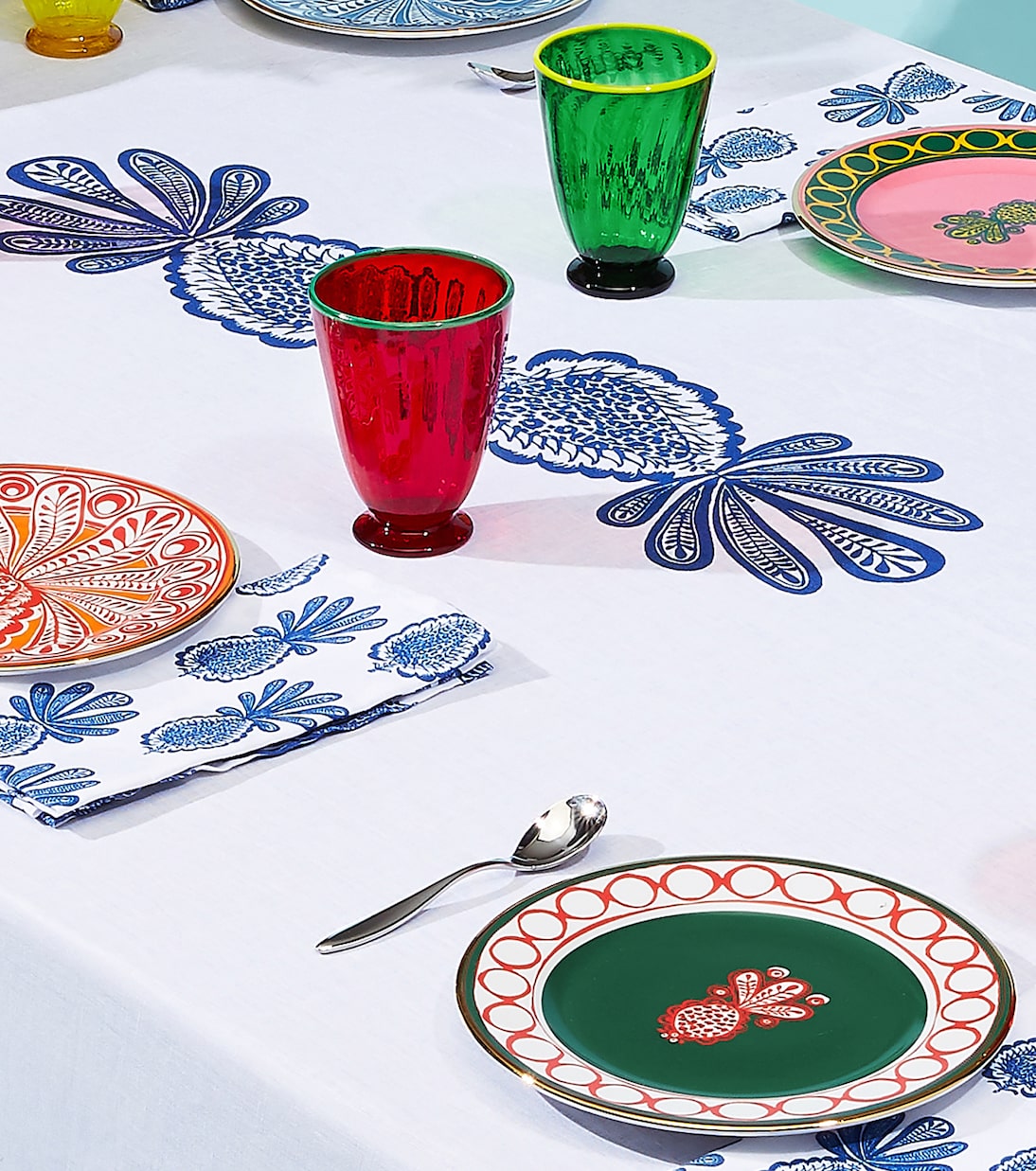 Set Pineapple Blu aus sechs Servietten | La DoubleJ