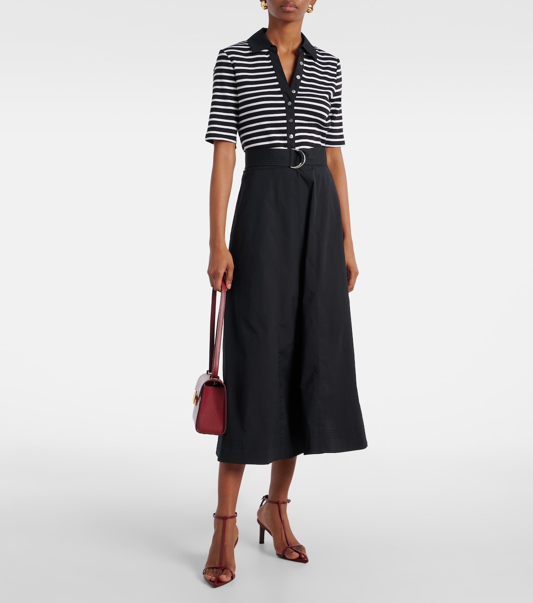 Abito midi Delise in misto cotone | Veronica Beard