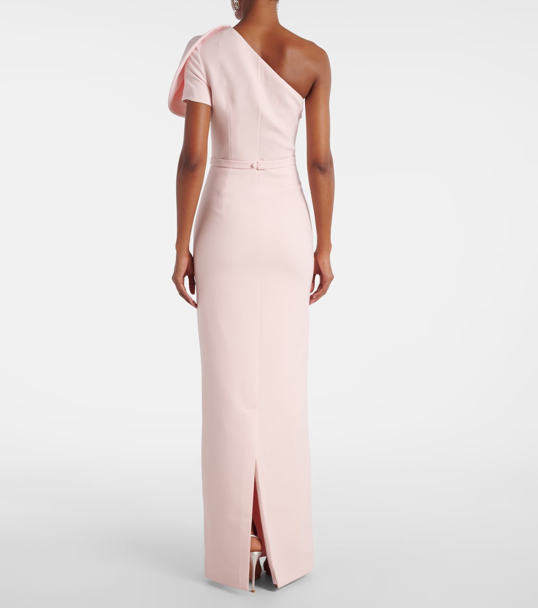 One-shoulder crêpe gown | Safiyaa