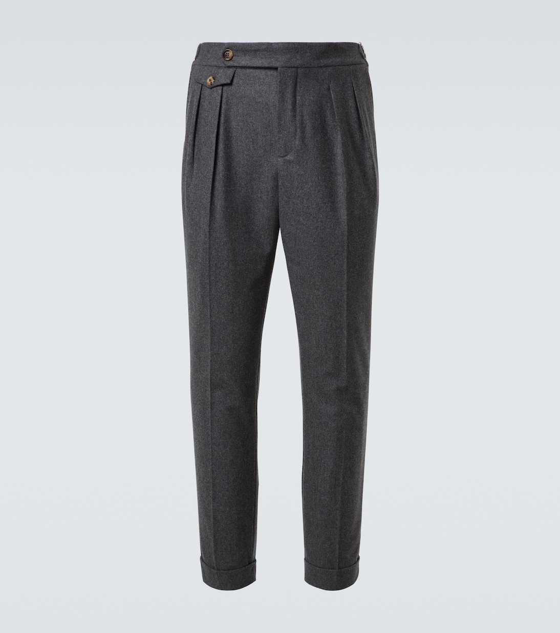 Pleated virgin wool slim pants | Brunello Cucinelli