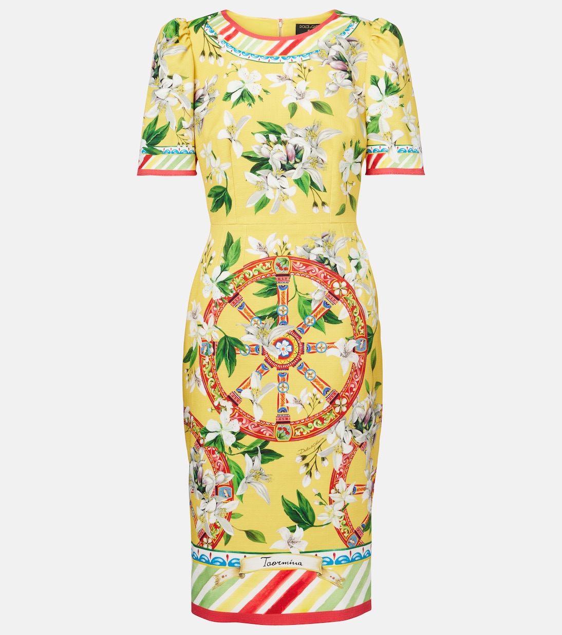 Abito midi in misto cotone con stampa | Dolce&Gabbana