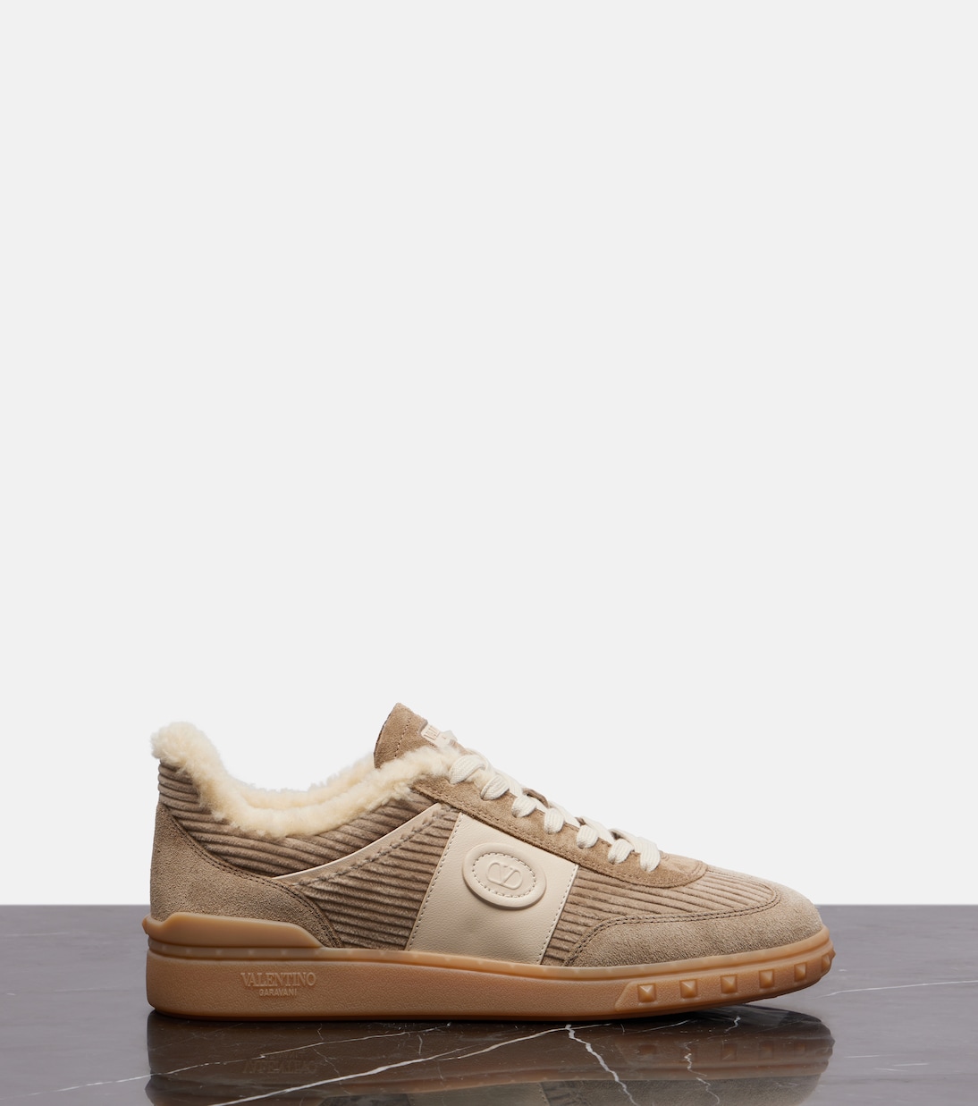 Baskets Upvillage en daim et velours côtelé | Valentino Garavani