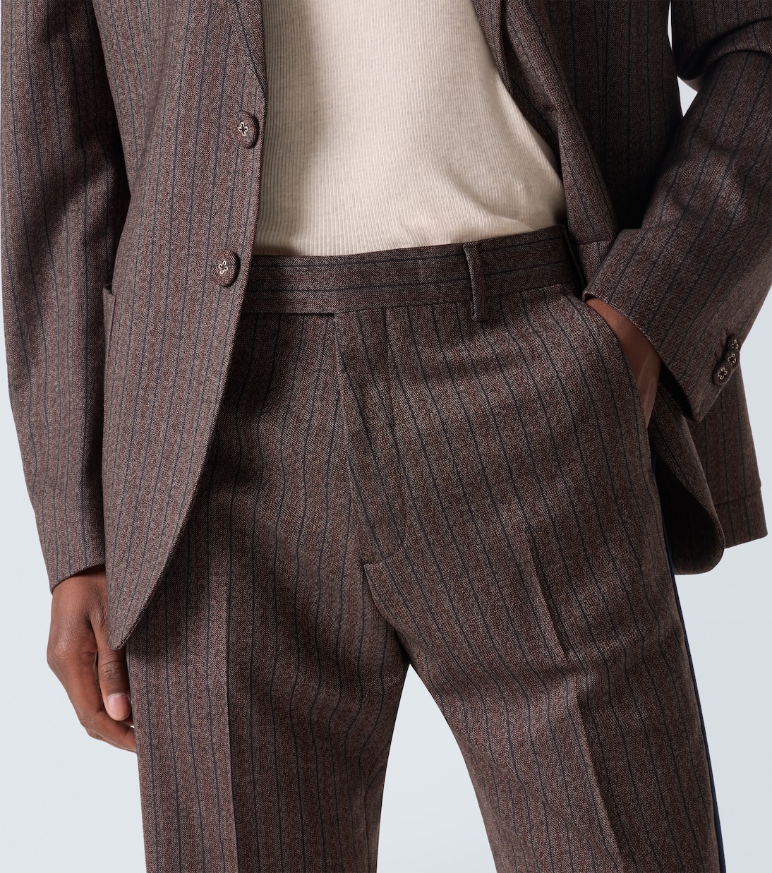 Alto pinstripe wool-blend slim pants | Wales Bonner