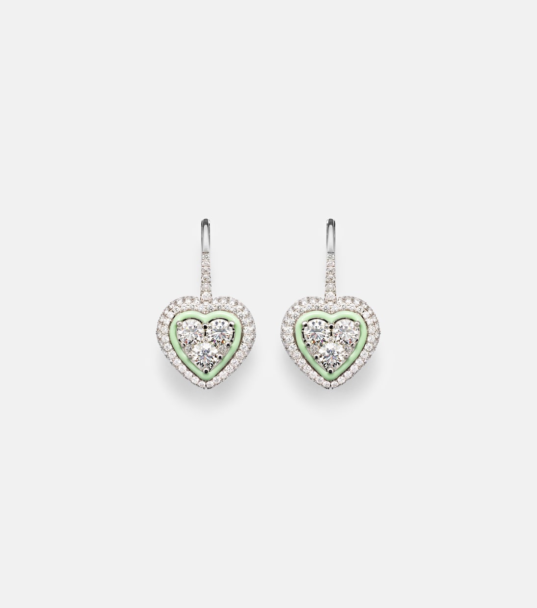 Boucles d’oreilles en or blanc 18 ct, émail et diamants | Kamyen