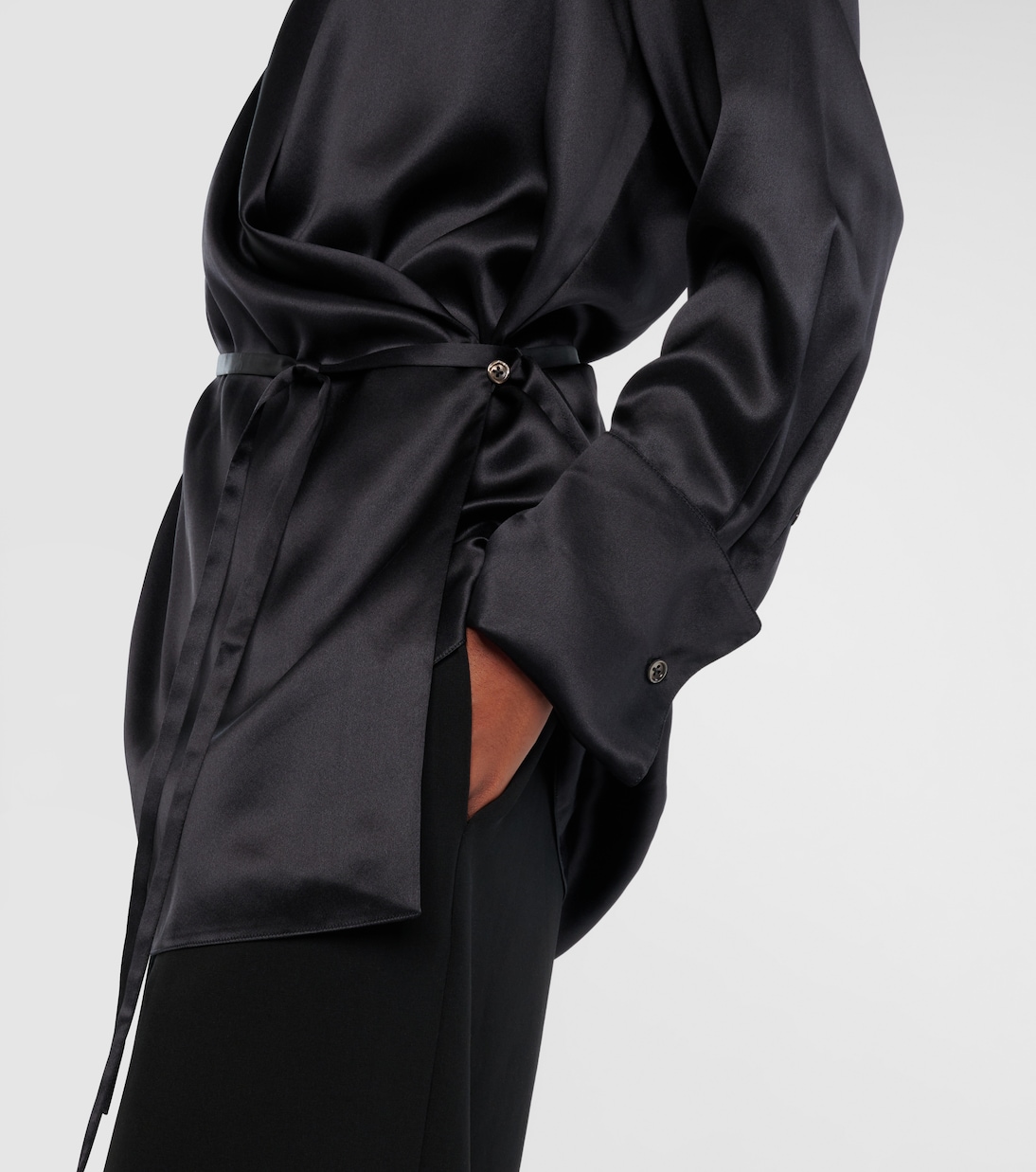 Wickeltop Eivie aus Seidensatin | The Row