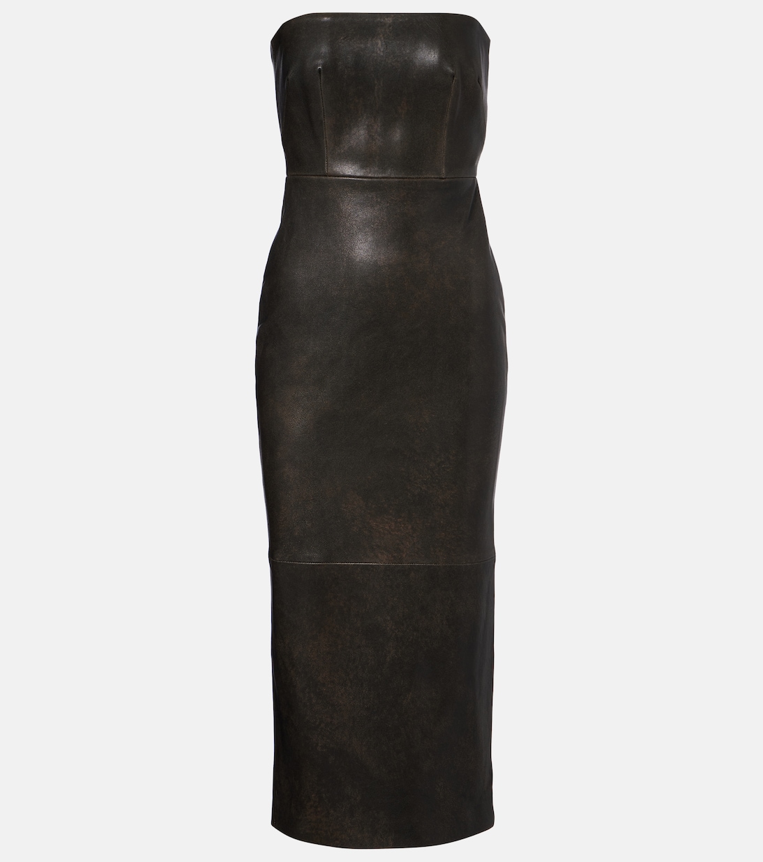 Vestido midi de piel | Alex Perry