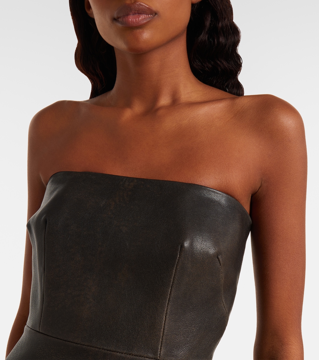 Vestido midi de piel | Alex Perry