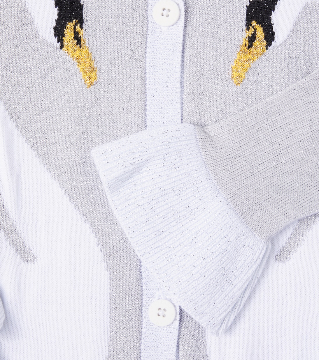 러플 코튼 블렌드 자카드 카디건 | Stella McCartney Kids