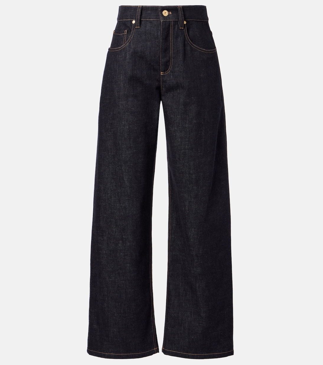 Jeans anchos de tiro medio | Brunello Cucinelli