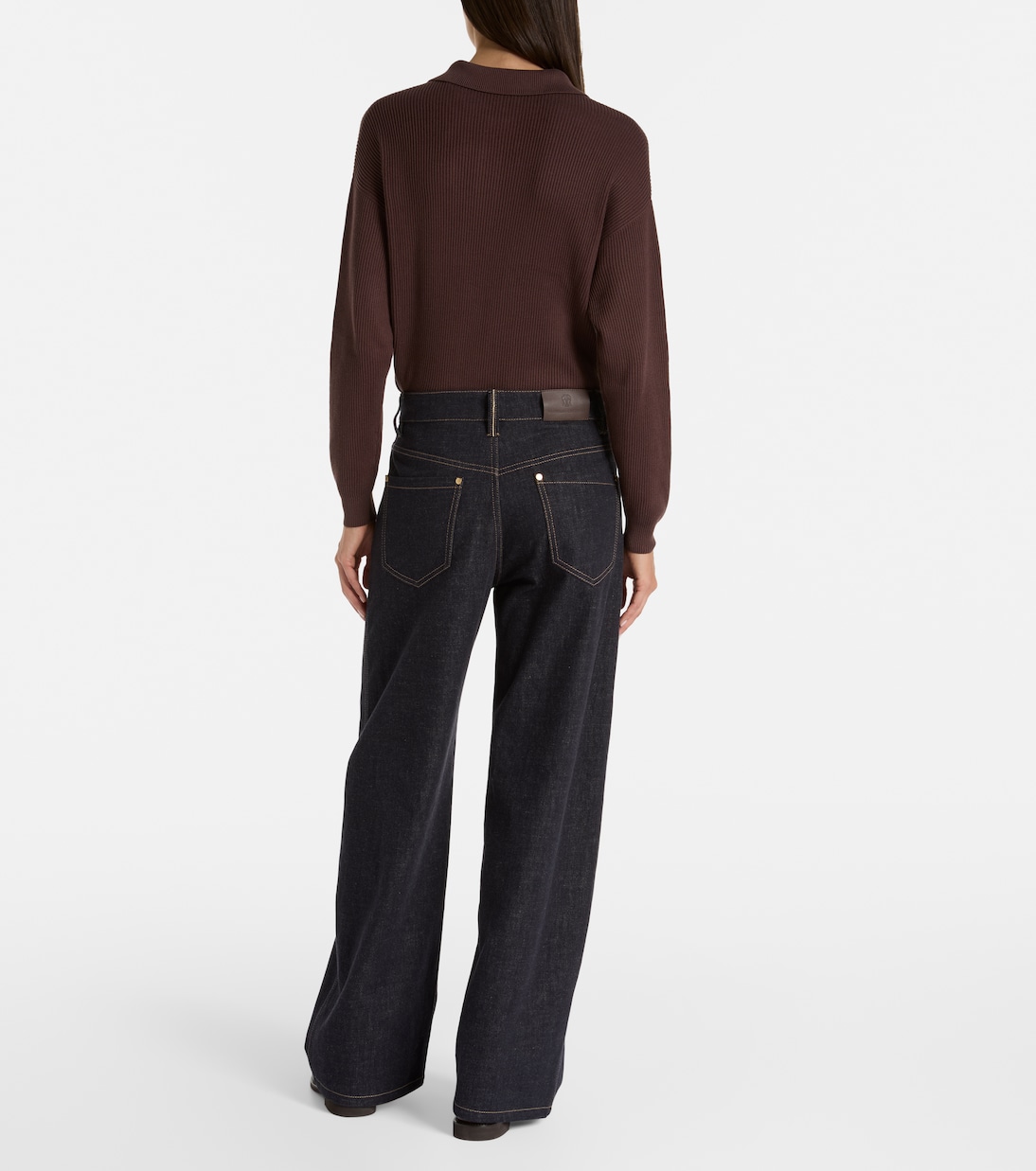 Jeans anchos de tiro medio | Brunello Cucinelli