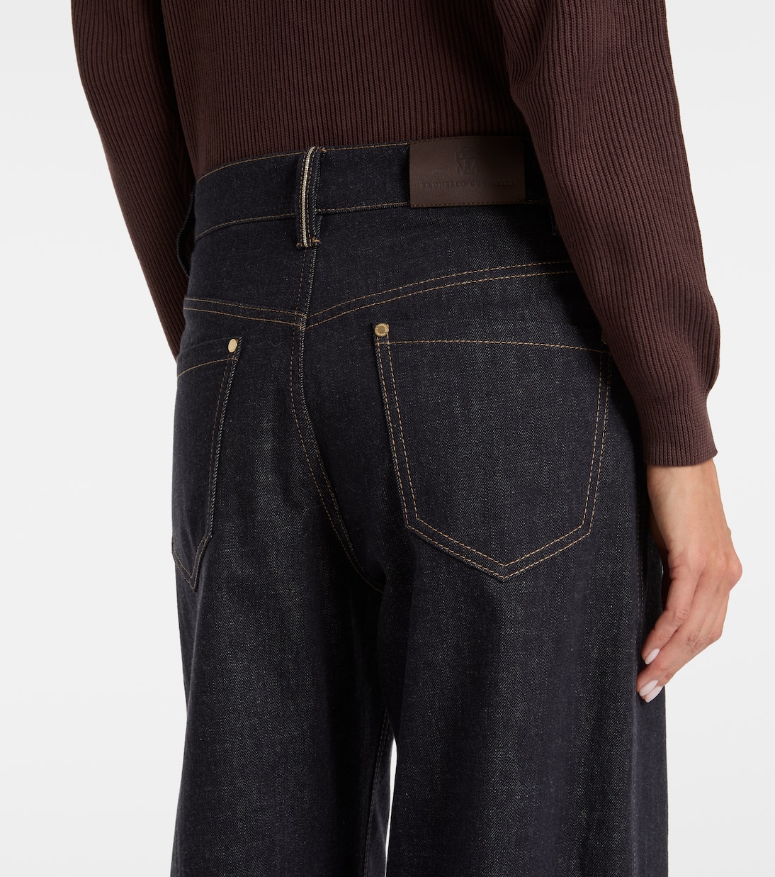 Jeans anchos de tiro medio | Brunello Cucinelli