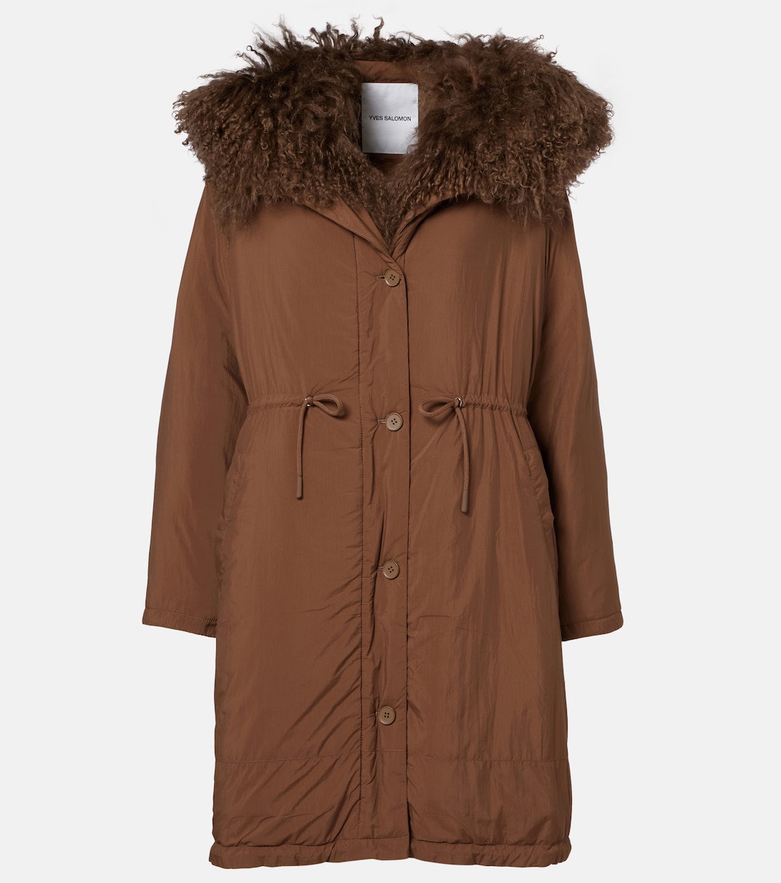 Doudoune shearling-trimmed down coat | Yves Salomon