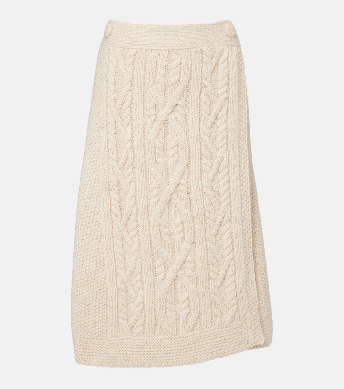 Falda midi trenzada de lana y mohair | Moncler Grenoble