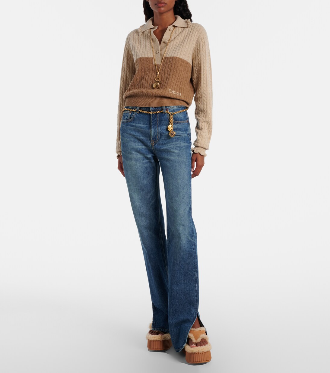 Plateausandalen Nama 80 aus Veloursleder | Chloé