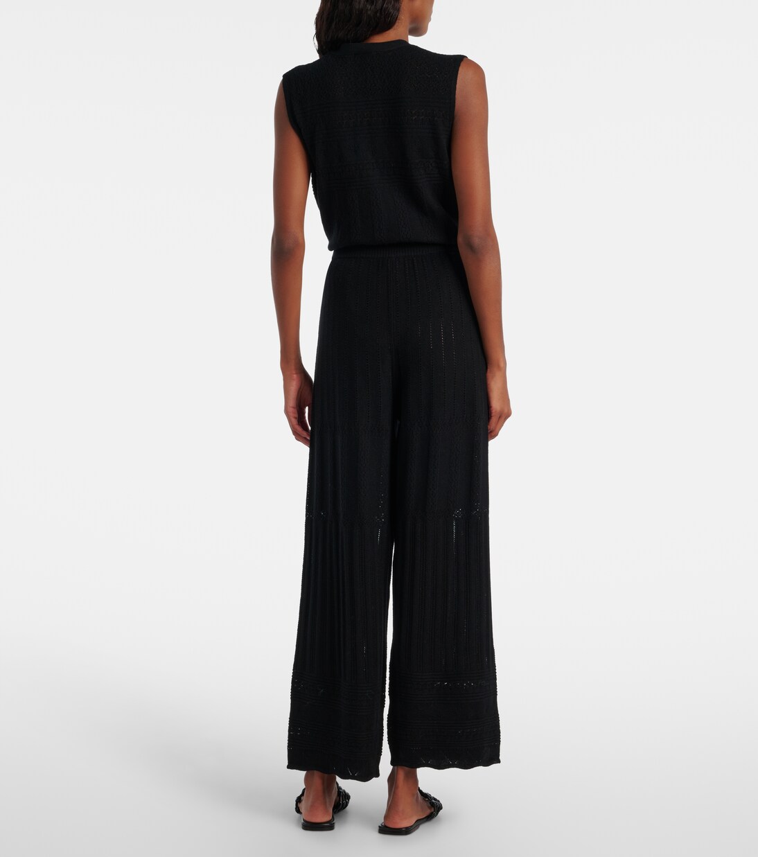 Alliage pointelle wool and cashmere wide-leg pants | Eres