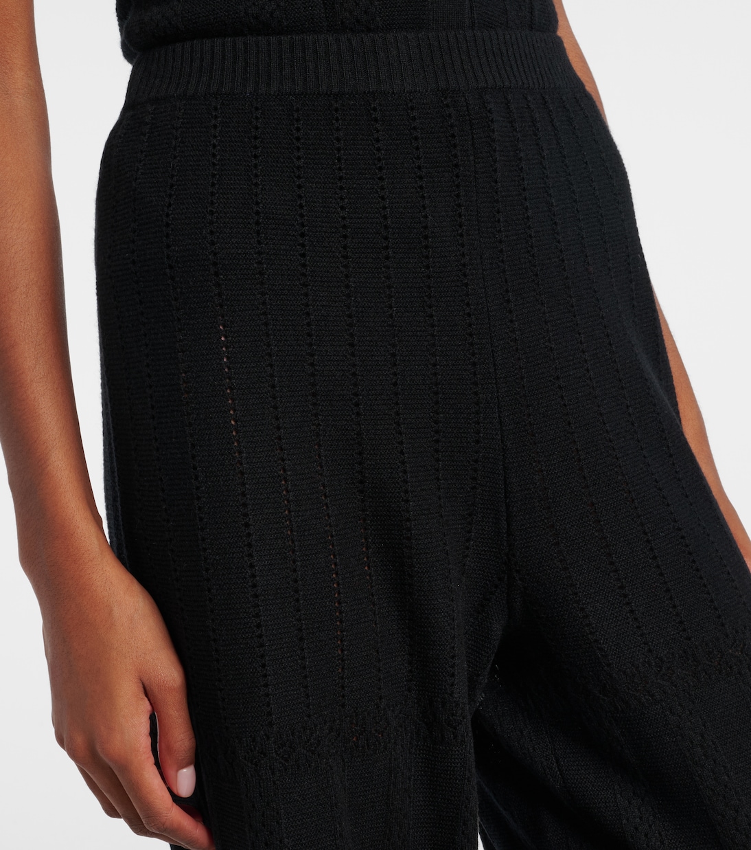 Alliage pointelle wool and cashmere wide-leg pants | Eres
