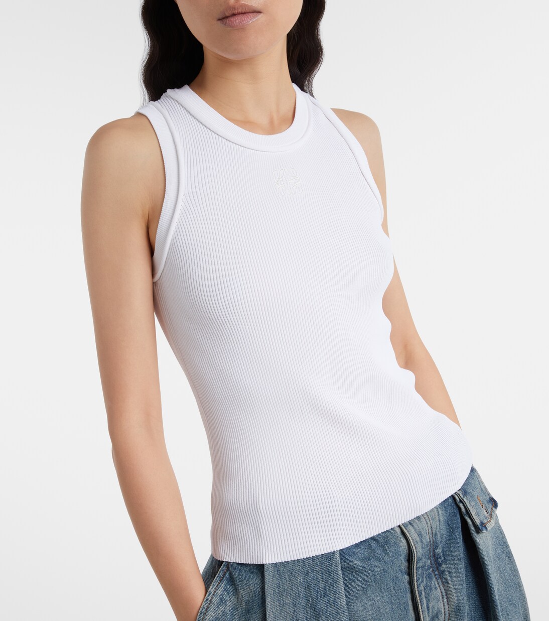 Anagram ribbed-knit tank top | Loewe