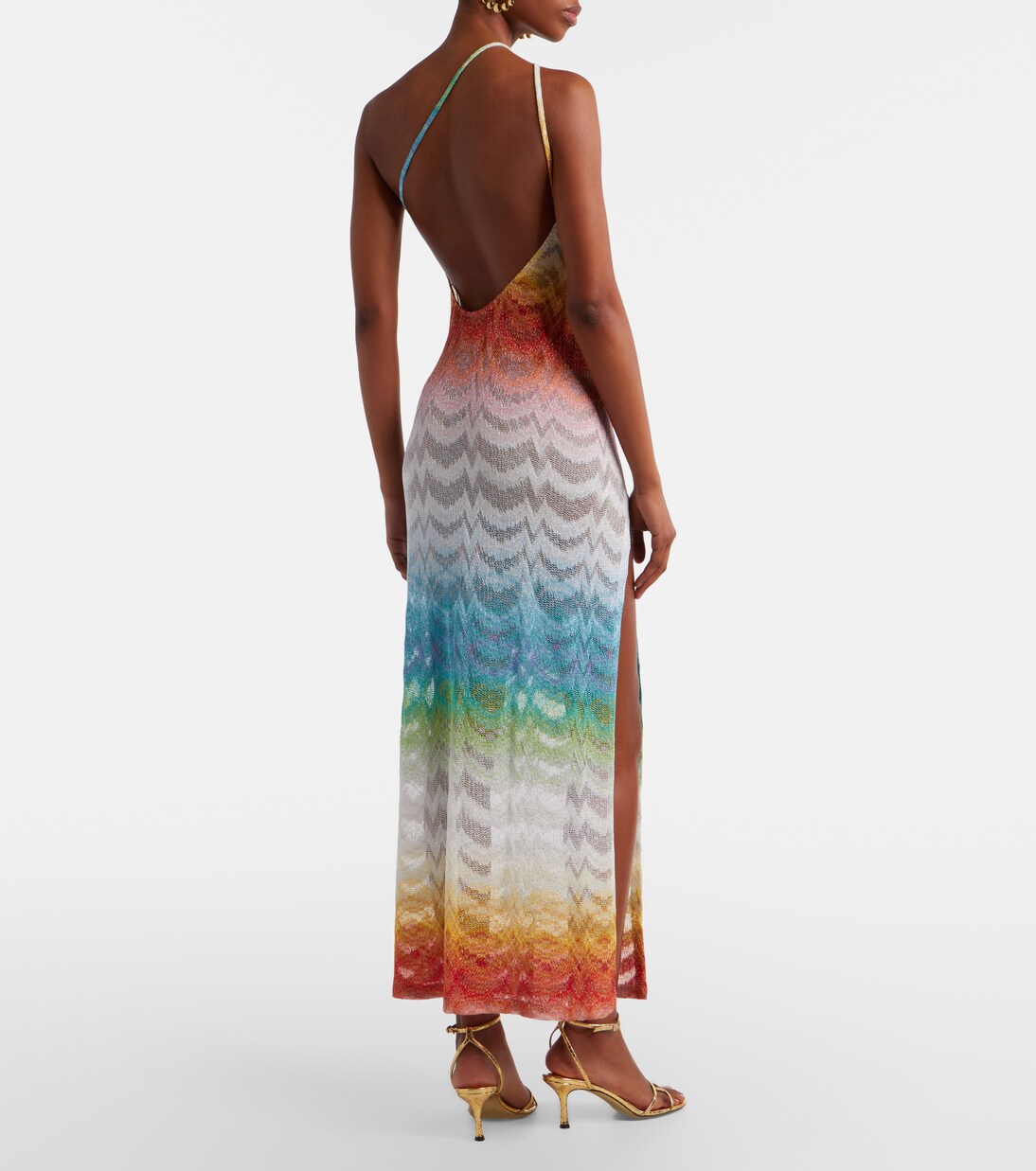 Maxikleid aus asymmetrischem Lamé | Missoni