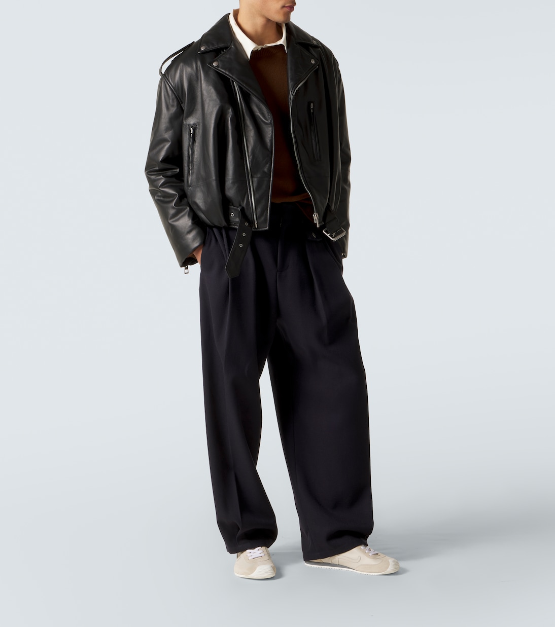 Ballet Runner 2.0 suede-trimmed leather sneakers | Loewe