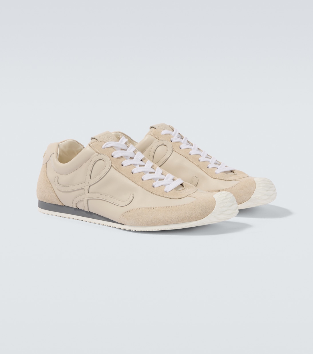 Ballet Runner 2.0 suede-trimmed leather sneakers | Loewe